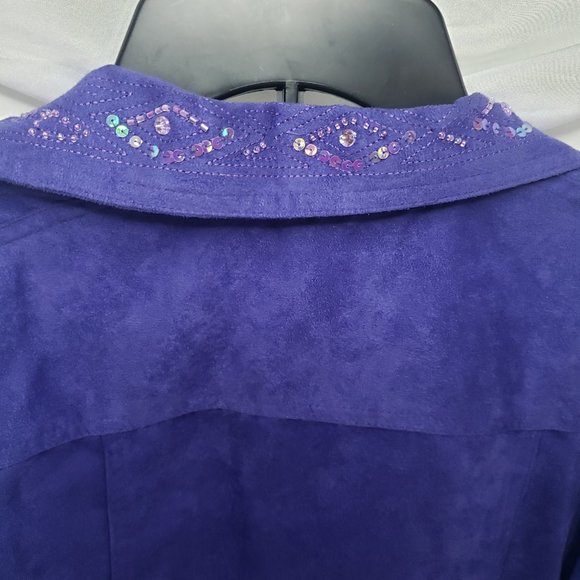 Kenneth Too! Purple Faux Suede Light Dress Jacket (PS) - Picture 8 of 8